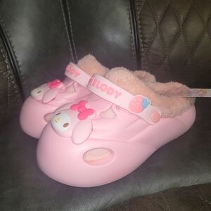 SANRIO MY MELODY CLOG SHOES STOMP LINED SIZE 39-40